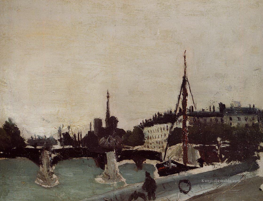 Blick auf die ile Heilige louis aus der quai henri iv Studie 1909 Henri Rousseau Post Impressionismus Naive Primitivismus Ölgemälde